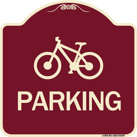 SIGNMISSION D4-3 Bicycle Parking Bicycle Parking Heavy-Gauge Aluminum Sign, 18" x 18", BU-1818-24199 A-DES-BU-1818-24199